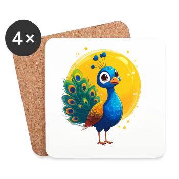 Peacock - Coasters (set of 4) - white - Front