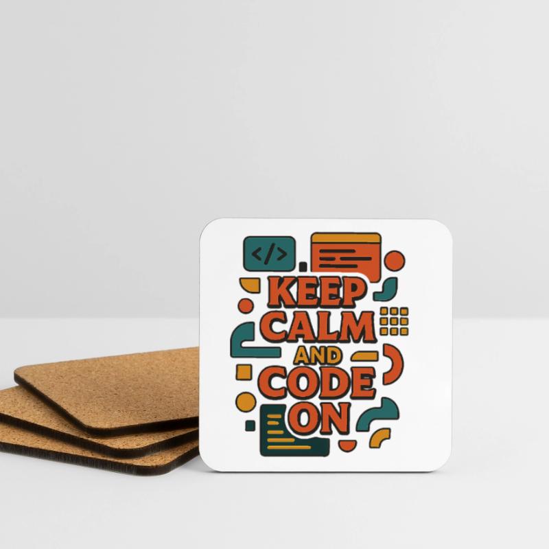 Reste calme et code activé – Chemise de codeur drôle Dessous de verre (lot de 4)