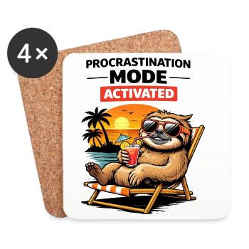 Activated Sloth Beach Chill - Coasters (set of 4) - white - Front