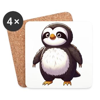 Funny penguin and sloth mythical creature fantasy - Coasters (set of 4) - white - Front