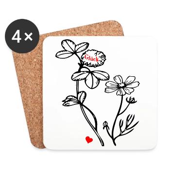 Wildblumen - Untersetzer (4er-Set) - Weiß - Vorne