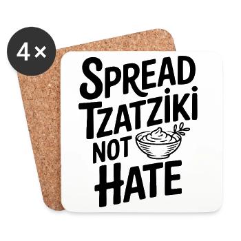 Spread Tzatziki Not Hate - Coasters (set of 4) - white - Front