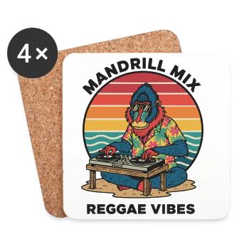 Mandrill DJ Reggae Vibes Rétro - Dessous de verre (lot de 4) - blanc - Devant