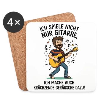 Gitarre Spielen Humor Musiker - Untersetzer (4er-Set) - Weiß - Vorne
