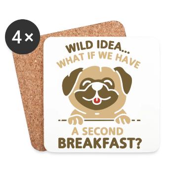 Second Breakfast  - Coasters (set of 4) - white - Front