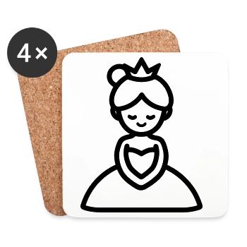 princess - Coasters (set of 4) - white - Front