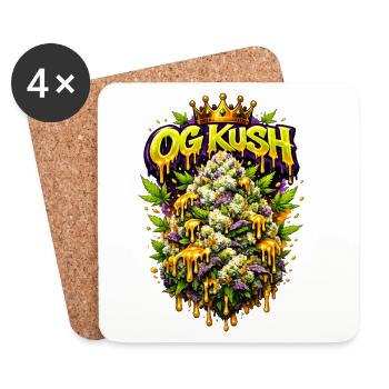 Gravure originale de Graffiti Kush Bud Art - Dessous de verre (lot de 4) - blanc - Devant
