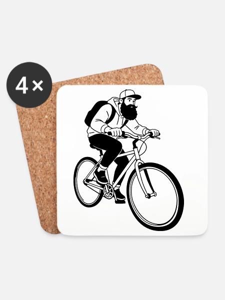 bike hipster - Coasters (set of 4) - white