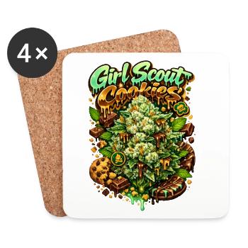 Grillettes de cookies des Girl Scouts - Dessous de verre (lot de 4) - blanc - Devant