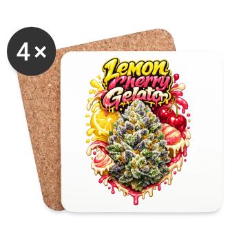 Lemon Cherry Gelato Graffiti Print - Dessous de verre (lot de 4) - blanc - Devant