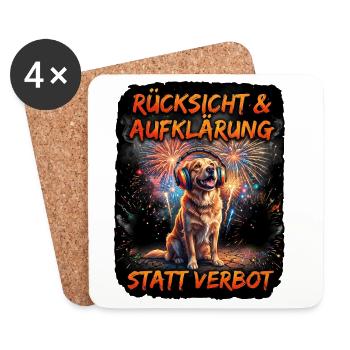 Feuerwerk Pyrotechnik Aufklärung - Untersetzer (4er-Set) - Weiß - Vorne