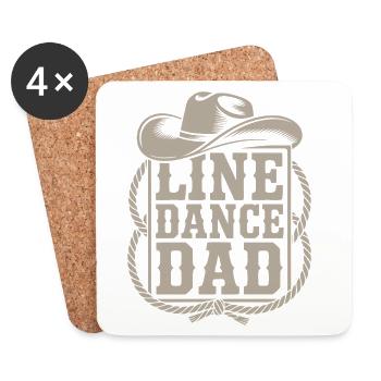 Line Dance Dad Cowboy Flair - Untersetzer (4er-Set) - Weiß - Vorne