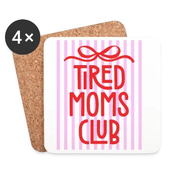 Club des mamans fatiguées - Club Müde Mütter - Dessous de verre (lot de 4) - blanc - Devant