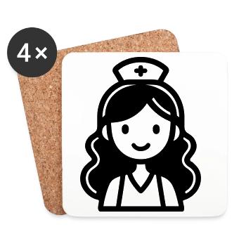 Krankenschwester - Untersetzer (4er-Set) - Weiß - Vorne