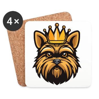 Yorkshire Terrier Dog Crown - Coasters (set of 4) - white - Front