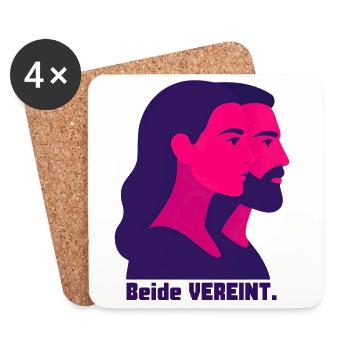 Beide Vereint: Duo-Porträts in Neon - Untersetzer (4er-Set) - Weiß - Vorne
