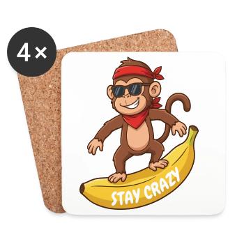 Bleib verrückter Affe auf Banana - Untersetzer (4er-Set) - Weiß - Vorne