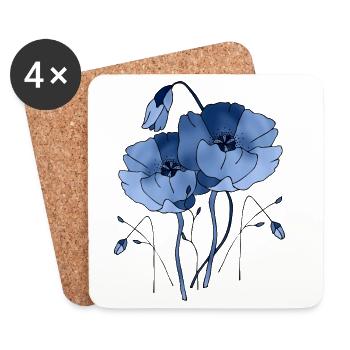 Blumen - Untersetzer (4er-Set) - Weiß - Vorne