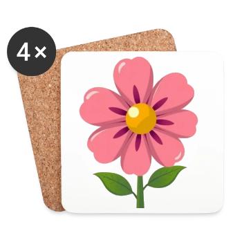 Blume pastell Blumen Blüte pink Geschenk Mutter - Untersetzer (4er-Set) - Weiß - Vorne