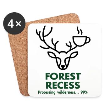 Cerf avec Coupe dans la forêt - Dessous de verre (lot de 4) - blanc - Devant