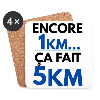 Weitere 1 km sind 5 km humorvolles Laufen - Untersetzer (4er-Set) - Weiß - Vorne