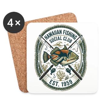 Humuhumunukunukuapua’a Poisson-Baladre Hawaï - Dessous de verre (lot de 4) - blanc - Devant