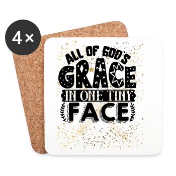 Etoiles Dorées OneLine Effet Glitter - Dessous de verre (lot de 4) - blanc - Devant