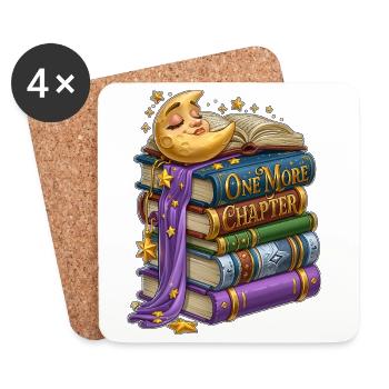 One More Chapter Sleeping Moon Book Lover - Coasters (set of 4) - white - Front