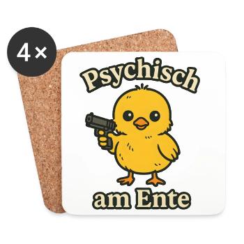 Ich Bin Am Ende Psychisch am Ente - Untersetzer (4er-Set) - Weiß - Vorne