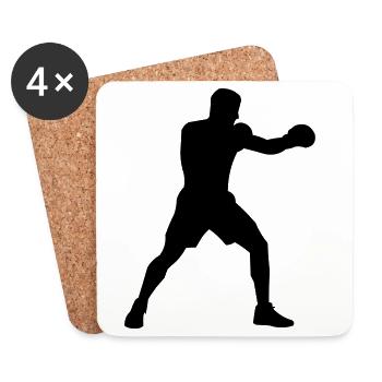 boxeur - Dessous de verre (lot de 4) - blanc - Devant