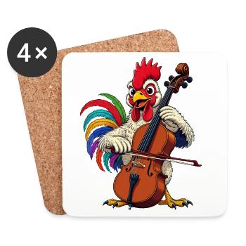 Hahn joue du violoncelle - Dessous de verre (lot de 4) - blanc - Devant