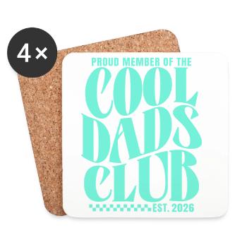 Cool Dads Club - Werdender Papa 2026 Geschenk - Untersetzer (4er-Set) - Weiß - Vorne