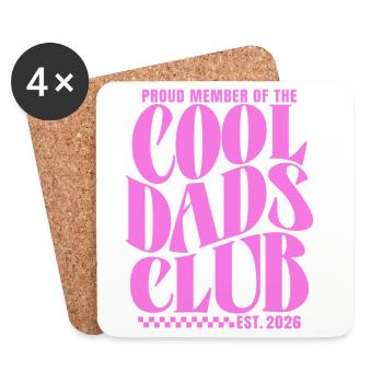 Cool Dads Club - Werdender Papa 2026 Geschenk - Untersetzer (4er-Set) - Weiß - Vorne