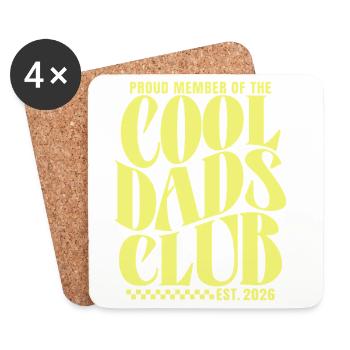 Cool Dads Club - Werdender Papa 2026 Geschenk - Untersetzer (4er-Set) - Weiß - Vorne