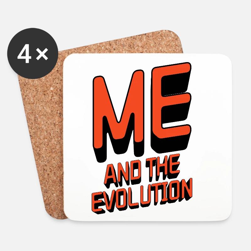 Me and the Evolution - Untersetzer (4er-Set) - Weiß