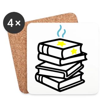 Club de lecture de la Fantasy Star Stack of Books - Dessous de verre (lot de 4) - blanc - Devant