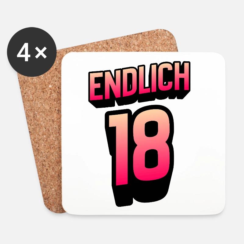 Endlich 18 Gradient Neon - Untersetzer (4er-Set) - Weiß