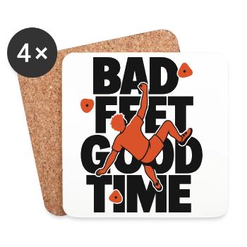 Bad Feet Good Time Bouldering - Untersetzer (4er-Set) - Weiß - Vorne