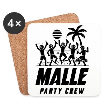 Malle Party Crew Vacation - Coasters (set of 4) - white - Front