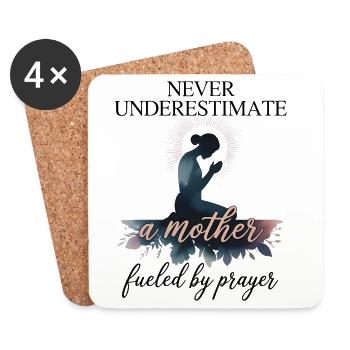 Never Underestimate A Mother Fueled By Prayer  - Coasters (set of 4) - white - Front