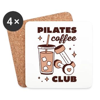Pilates-Eiskaffee-Latte-Mädchen-Ästhetik - Untersetzer (4er-Set) - Weiß - Vorne