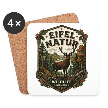 Eifel Hiking Nature Mountains Forest Landscape Eifel - Coasters (set of 4) - white - Front