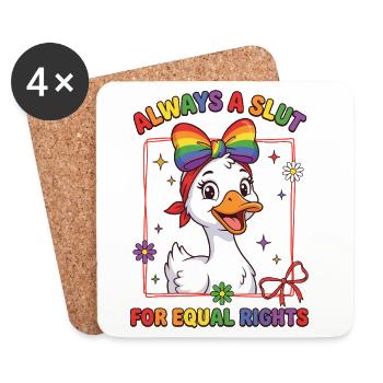 Mois de la fierté LGBTQ - Toujours un pour l’égalité des droits - Dessous de verre (lot de 4) - blanc - Devant