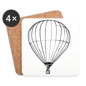 Hot Air Balloon - Illustration - Coasters (set of 4) - white - Front