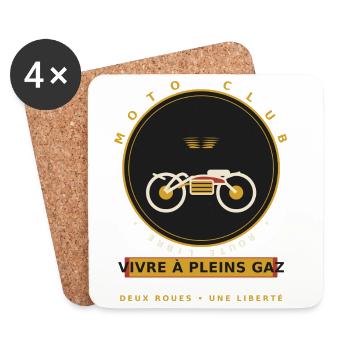 MotoClub Liberté Plein Gaz - Dessous de verre (lot de 4) - blanc - Devant