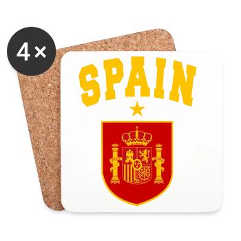 ESPAGNE ESPAGNE EUROPE FAN DE SPORT ESPAGNOL - Dessous de verre (lot de 4) - blanc - Devant