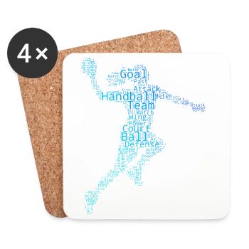 Les fans de handball s’assemblent ensemble - Dessous de verre (lot de 4) - blanc - Devant