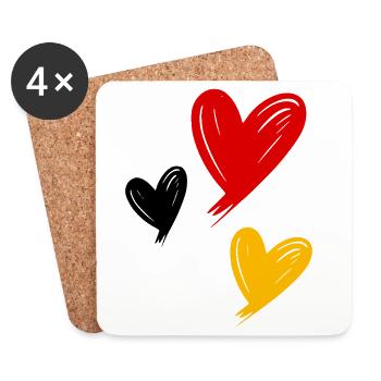 Germany Hearts - Coasters (set of 4) - white - Front