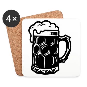Beer Mug Symbol Booze - Coasters (set of 4) - white - Front