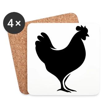 chicken - Coasters (set of 4) - white - Front